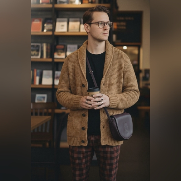 Daks London Vintage Leather Unisex Crossbody - Picture 3 of 15